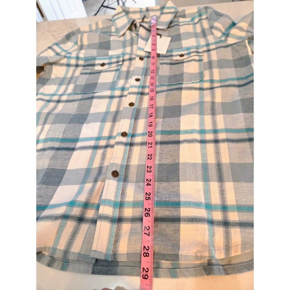 Spell Maverick Flannel XL Sage Plaid Organic Cotton Hemp Button Up Shirt NWT - Picture 9 of 14